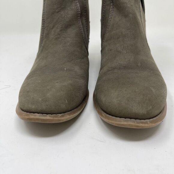 Nine West Women's Jupiter Ankle Boots Mid Heel Suede Olive Green Size 5.5M - Picture 3 of 9